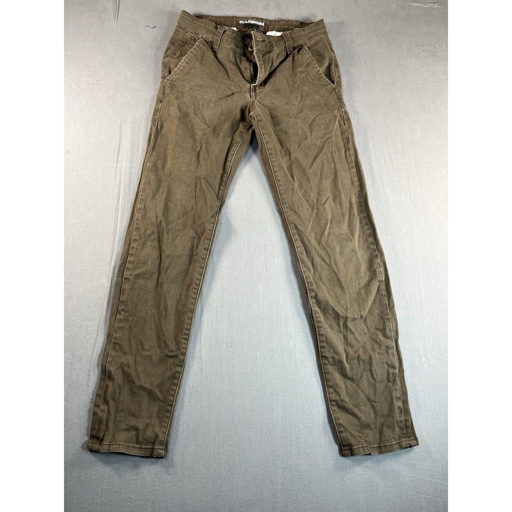Carbon Pants Mens 28x30 Brown Slim Fit Freedom Flex Stretch Chinos Cotton Casual
